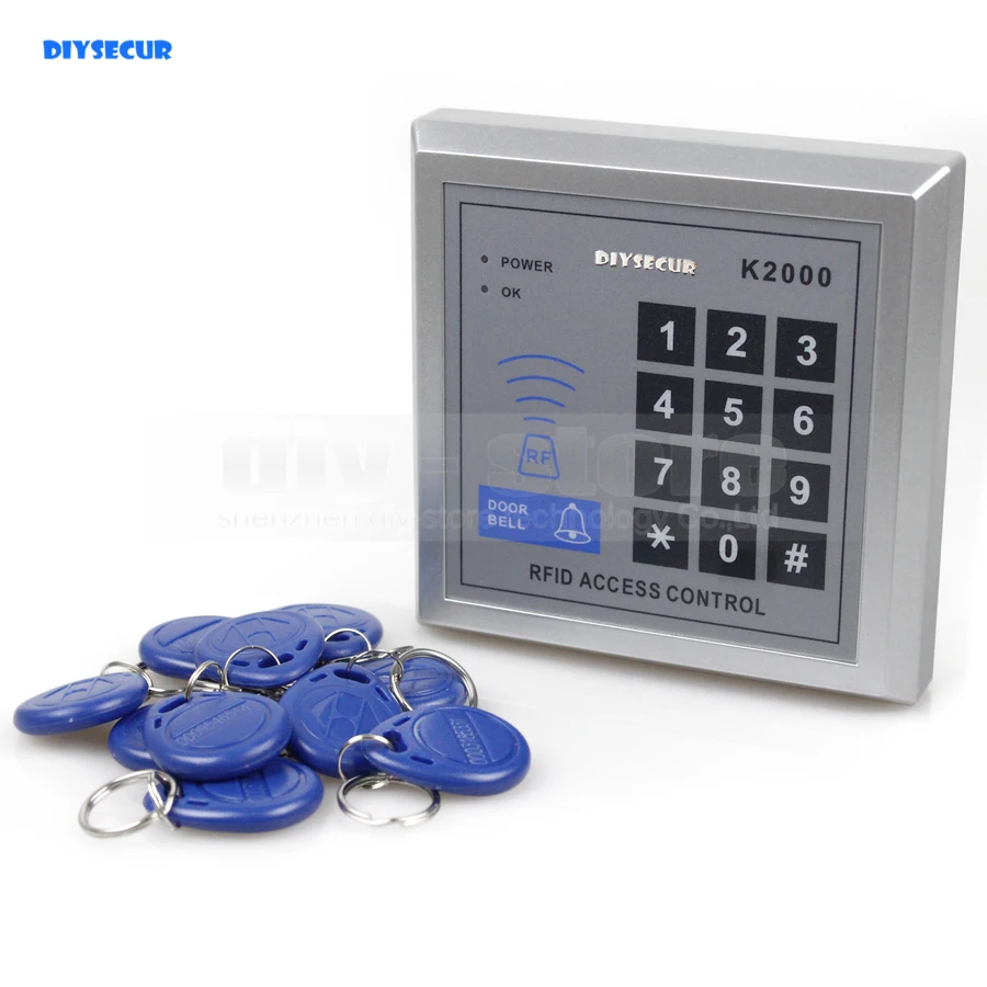 DIYSECUR RFID Proximity ID Card Reader Keypad Entry Lock Door Access Control System Kit with 10 Keyfobs DIYSECUR RFID Proximity ID Card Reader Keypad Entry Lock Door Access Control System Kit with 10 Keyfobs