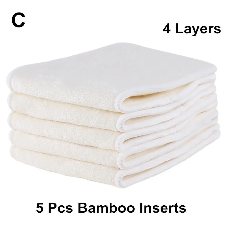 [Mumsbest] Reusable Bamboo Charcoal Baby Insert Washable No Leaking Inserts Baby Cloth Diaper Nappy Liners