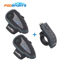 2 V8 font b Intercom b font with 1 Remote Controller V8 interphone Motorcycle Bluetooth Helmet