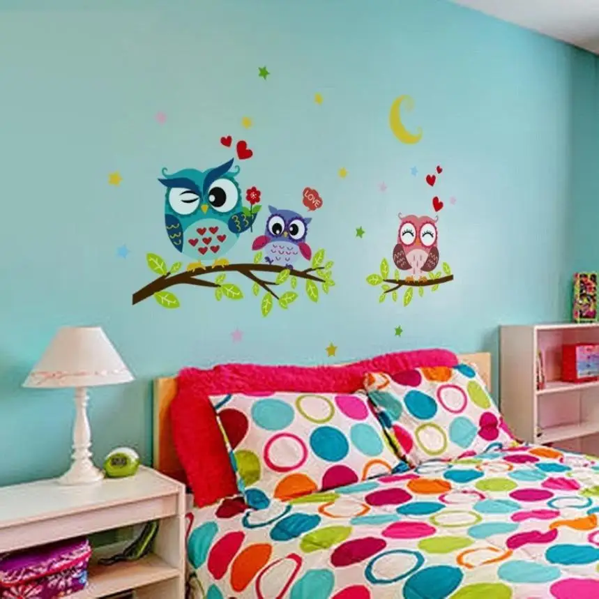 

sticker Removable Waterproof Cartoon Animal Owl Wall Sticker For Kids Rooms Home Decor Decor 4.13