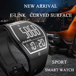 Фитнес E-ink изогнутые поверхности Дисплей шагомер Для мужчин Для Женщин Bluetooth Беспроводной зарядки Открытый спортивные часы