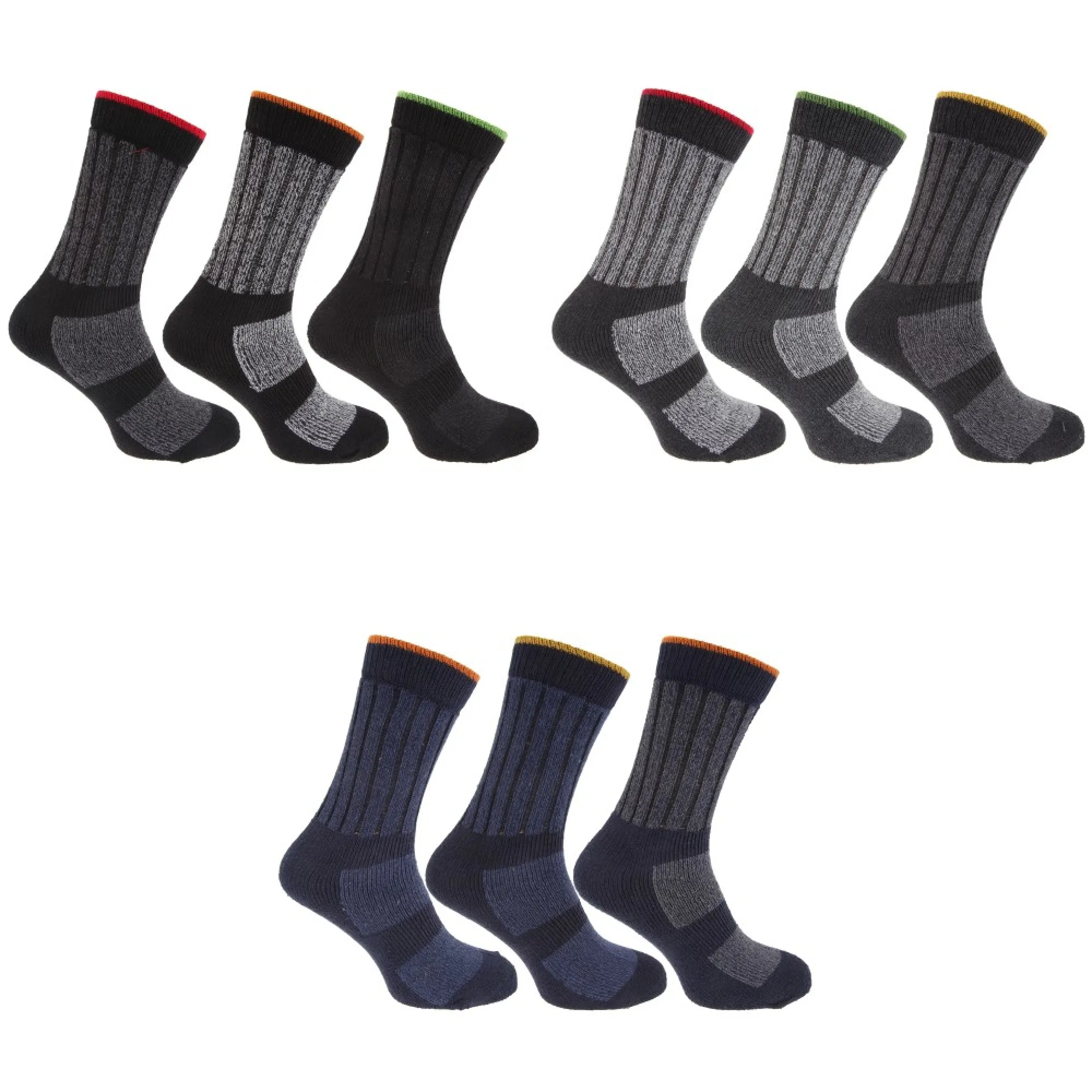 Mens Hard Wearing Cushioned Work Socks (Pack Of 3)in Men's Socks from