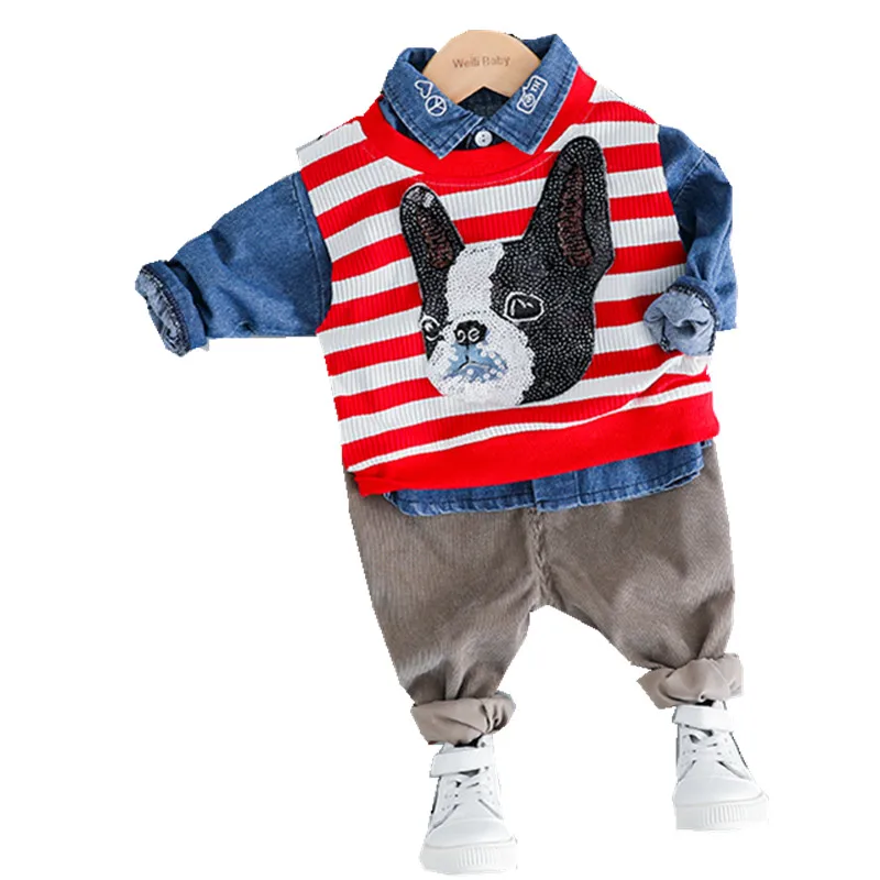 

Boys Clothes Set Shirt With Rainbow Print 2018 Autumn New Fashion Baby Sets Infant 0-3 Years A9018 kids Children Clothing