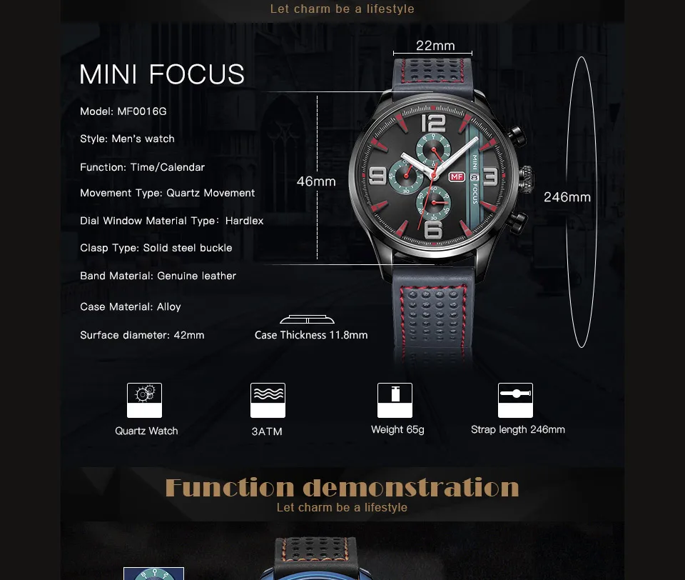 Мини фокус Лидирующий бренд Роскошный Морской часы Для мужчин аналоговые кварцевые часы хронограф 3 набрать 6 Руки контраст Цвет Мода