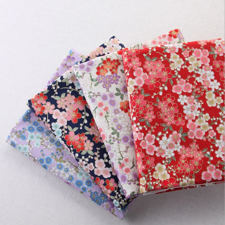 

1yard*110cm Embroidery Japan Poplin Cloth Elegant Sakura Fabric Cotton