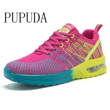 

PUPUDA Fashion Sneakers Women Mesh Women Casual Shoes Wide Plus Size 42 Sport Walking Shoes Outdoor New Womans Chunky Shoes 2019