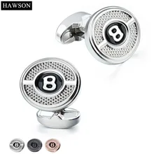 HAWSON lettre B boutons de manchette sur chemise habillée pour hommes boutons de manchette personnalisés 3 couleurs avec boîte-cadeau gratuite(China)