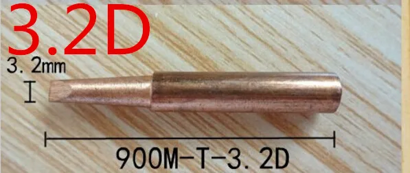 

Lead-free Red copper Pure cupper Solder tip 900M-T-3.2D For Hakko 936 FX-888D Saike 909D 852D+ 952D Diamagnetic DIY 1.2D1.6D2.4D