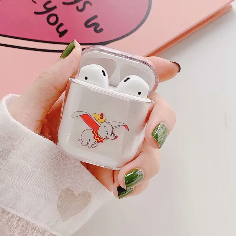 

Hard PC clear Case For AirPods 1 earphone Case cartoon Charlie Brown dumbo Wireless Bluetooth Earphone Cover For Airpods 2 case
