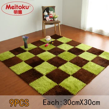 

Meitoku Soft EVA Foam puzzle baby play Villus Mat;interlock floor Tiles; Exercise fur mat ,9pcs/lot Each30X30cm