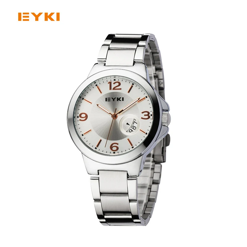 

Famous Brand Eyki Quartz Couple Watches Stylish Luxury Flower Print Luminous Calendar Watch Female Male Table Hour Date Clock