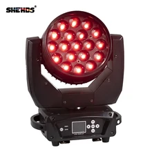 2pcs/lot LED Moving Head 19x15W RGBW Wash/Zoom Stage Light Professional DJ/Bar LED Stage Machine DMX512 LED Zoom Beam tiptop compacted size 200w rgbw zoom led studio light no flicker high frequency 2000hz silent working barndoor beam dimmer curve
