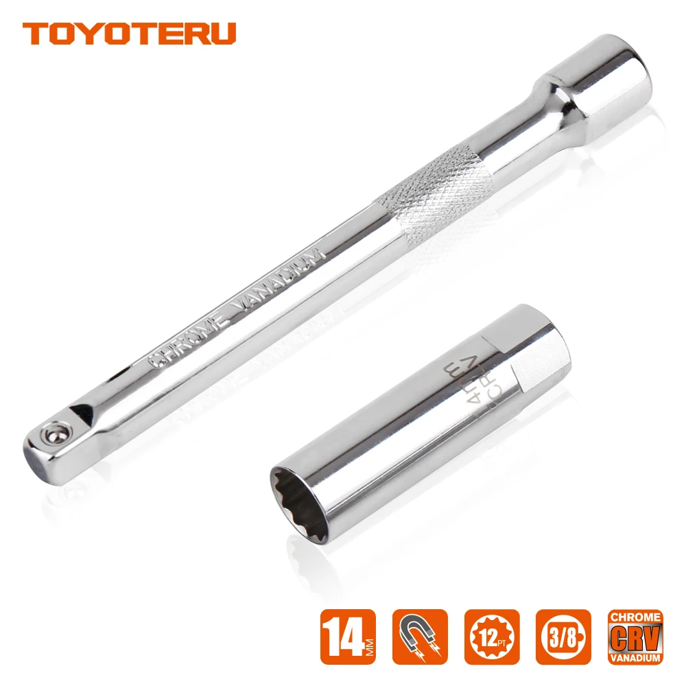 

14mm Car Removal Spark Plug Socket Tool for BMW Nisan Benz Magnetic Installation Tools 6 Inch Extension Bar to Most Confined