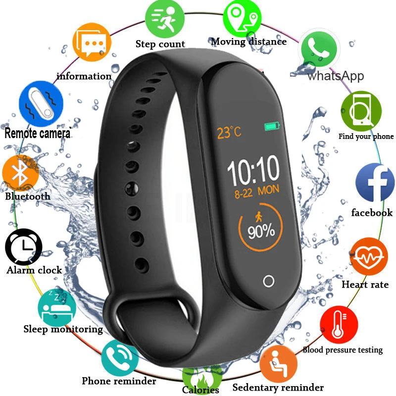 

Fitness Bracelet Waterproof Heart Rate Monitor Smart Band Blood Pressure Measurement For iOS Android Men Women PK Mi band 4 3