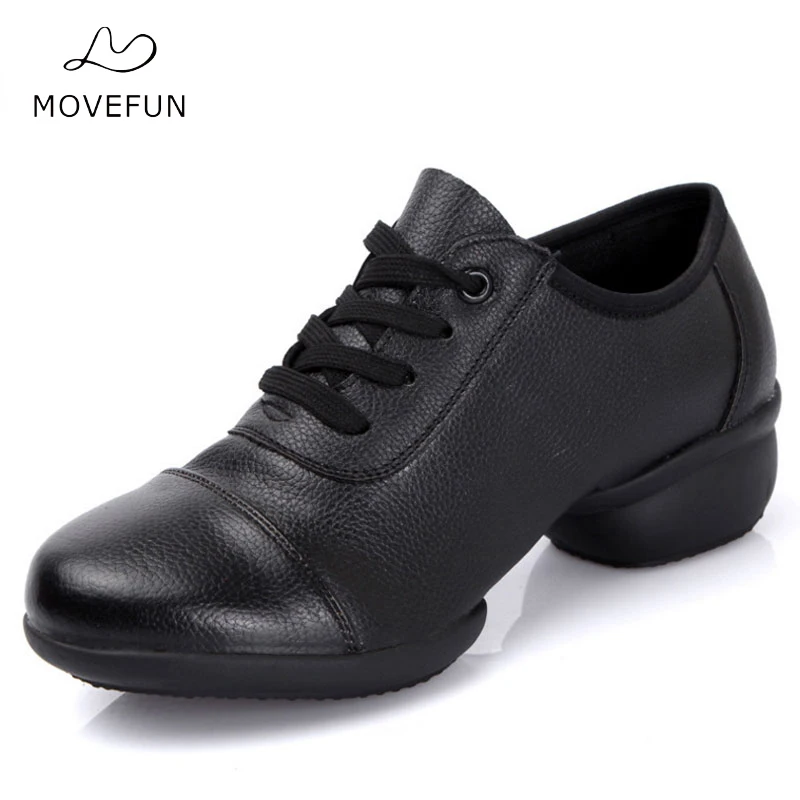 

34-44 Plus size Women Dance Shoes Teachers Practice Jazz Shoes Leather Dance Sneaker Soft Sole Square Dancing Shoe for Woman #22