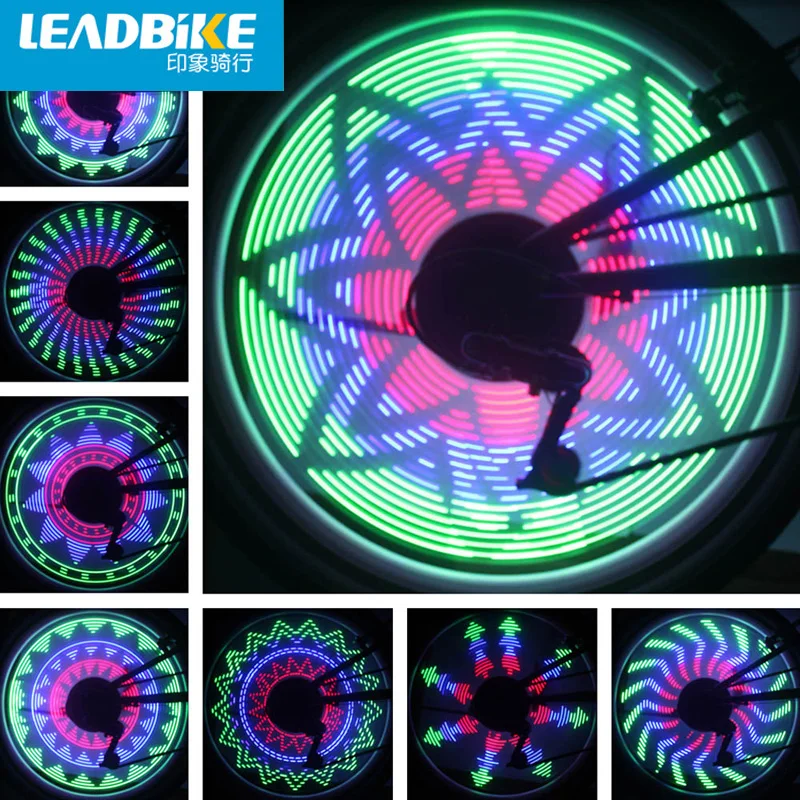 Excellent Leadbike Bicycle Wheel Light 32 Patterns 36 LED Flash Valve Cap Light Waterproof Road MTB Mountain Bike Spoke Tire Light 1