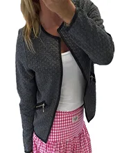 Autumn Winter Women New Autumn Plaid Thin Bomber Jackets Coat Casual O neck Female Suit Jackets