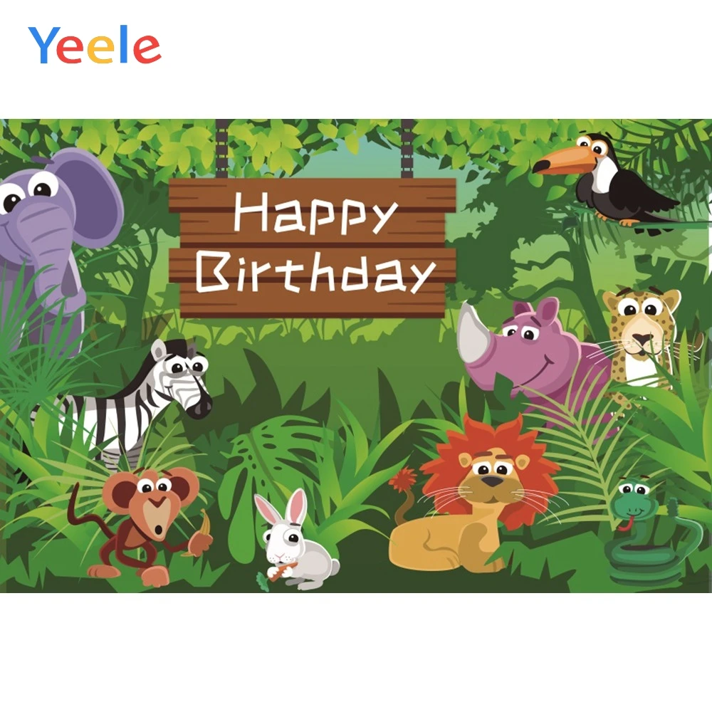 Вечерние фоны Yeele Jungle Safari animals Board для детской фотосъемки на день рождения, индивидуальные фотографические фоны для фотостудии