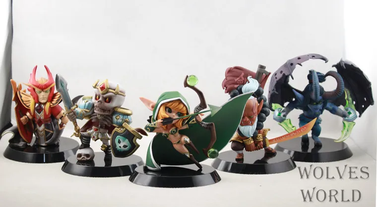  5Pcs/Set Dota 2 Figure Action Dota2 Model JUGG/Windrunner/Terrorblade/Silencer/Skeleton King Funs B