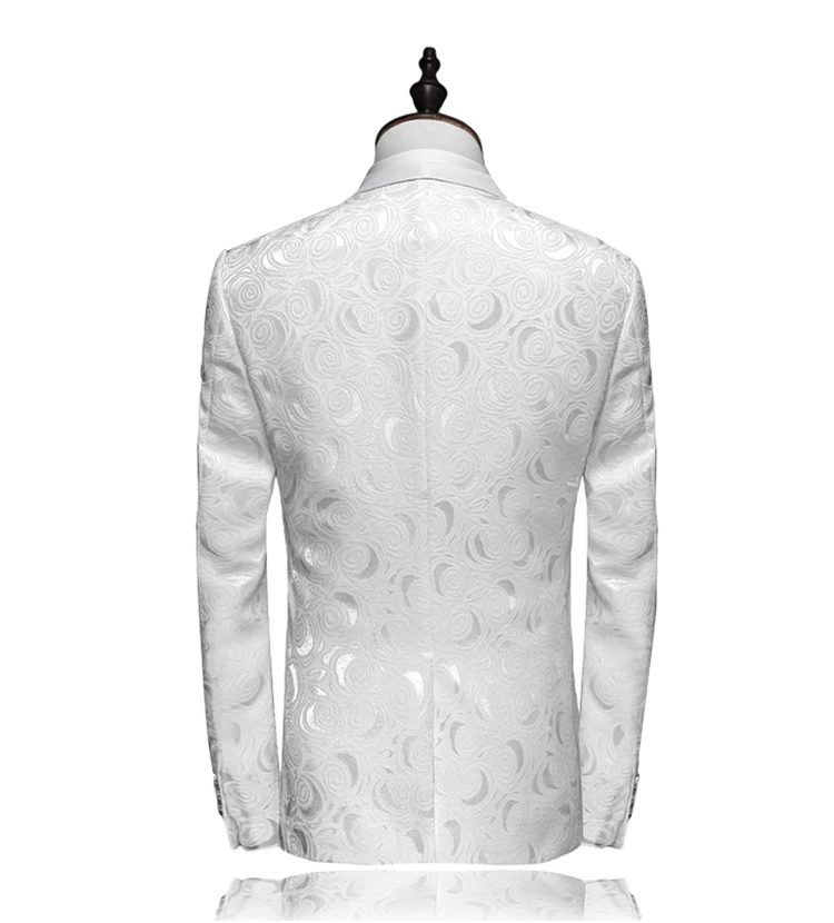 2019 новый бренд для мужчин's костюмы 2 шт. куртка + брюки для девочек Однотонные белые Свадебный костюм платье одежда вечеринок Роскошные Slim Fit