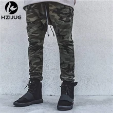 Hzijue kanye high quality mens unten hosen camo tarnung hip hop hosen beute jogginghose marke kleidung