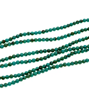 

Hot Blue Turquoises Gems beads 4mm round Loose Beads Charm Findings 15'' Strand