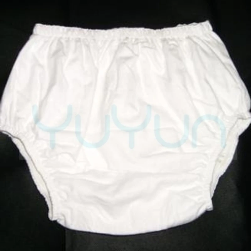 FUUBUU2209-WHITE-L Pull On Incontinence Plastic Pants Adult trousers Minor incontinence ABDLL