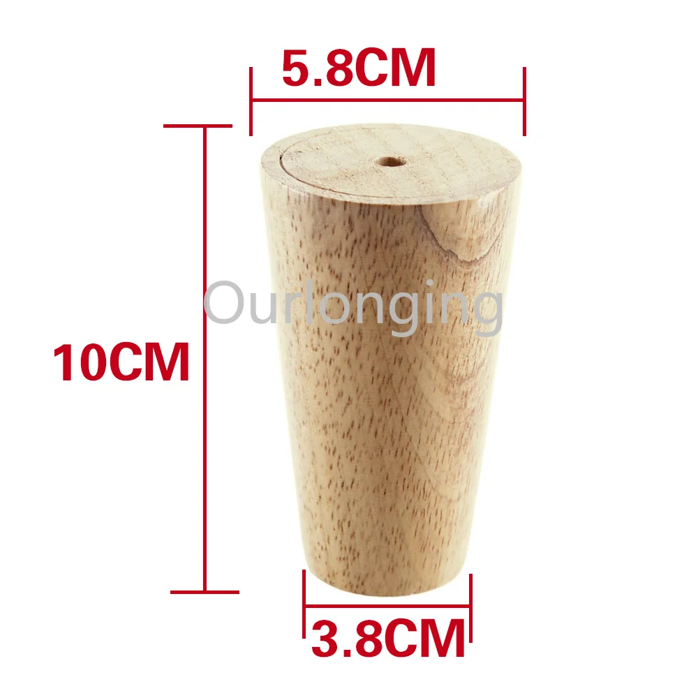 Натуральные Деревянные надежные 100x58x38 мм деревянные ножки для мебели в форме конуса деревянные ножки для шкафов мягкий стол набор из 4