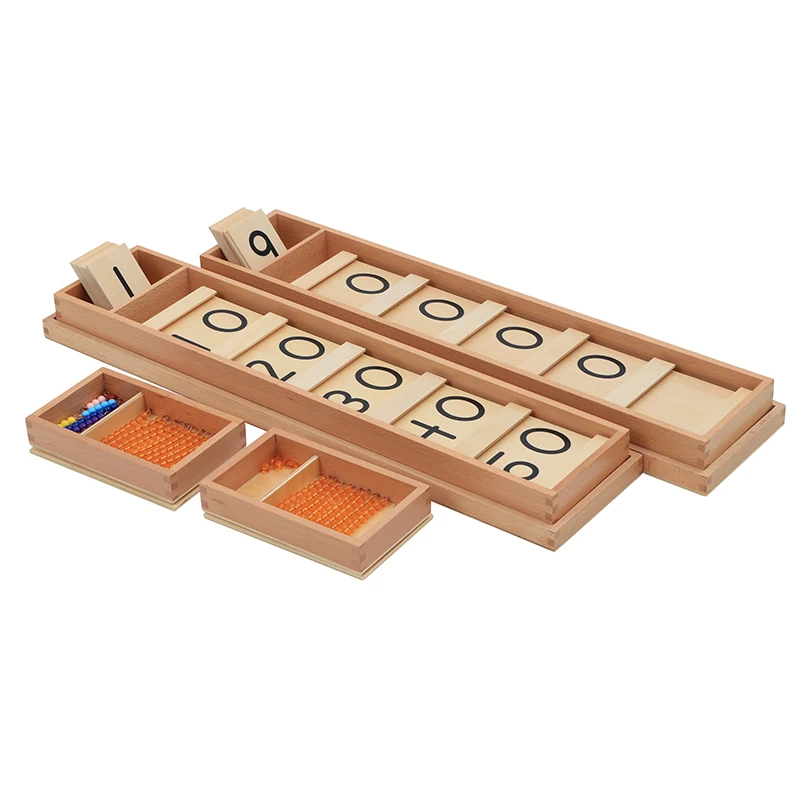  Montessori Math Teens and Tens Seguin Board with Bead Bars Wood Toys Early Childhood Education Pres