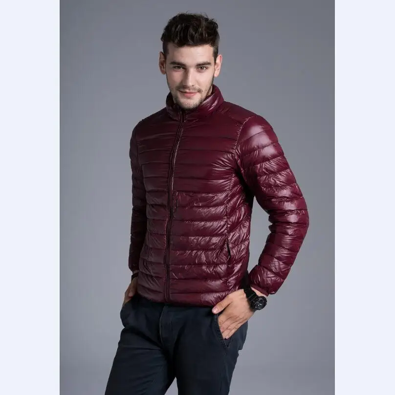 Down Jacket Men Casual Spring Autumn Winter Stand Collar Fashion Warm Coat Mens Ultra Light Thin White Duck Down Jackets 4XL