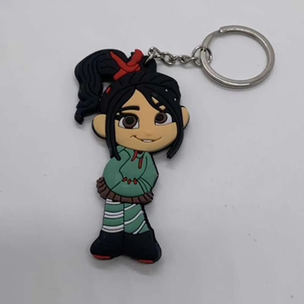 Wreck-It Ralph de dibujos animados de PVC llavero chica de caramelo Vanellope von Schweetz silicona para llaves colgante llavero accesorio de la joyería