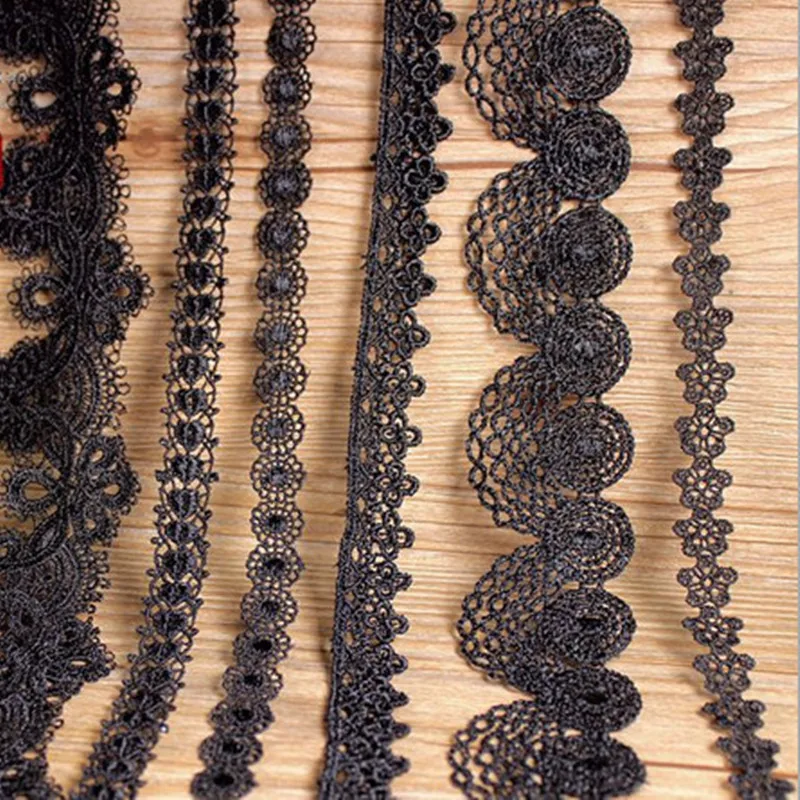 

3 yards Black Lace Trim Applique Polyester for Garments Home Textiles Apparel Sewing Accessories Lace Fabric 10 models