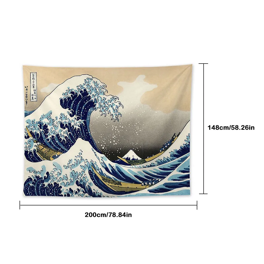 Ukiyo-e гобелены в японском стиле для гостиной, горы, волны океана, декоративная живопись Kanagawa, фон для серфинга, подвесная ткань