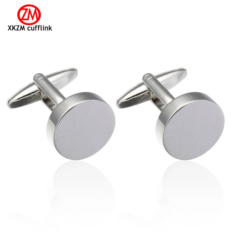 Formal Silvery round Smooth Cufflink for Mens Suits Buttons Geometric
