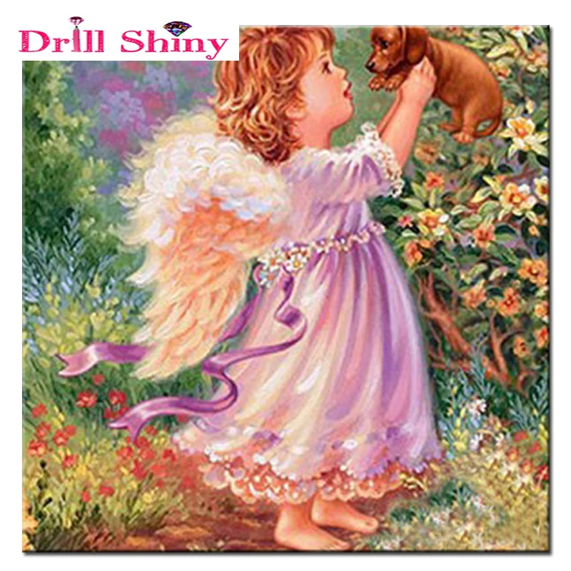 

3d Diamond painting cross stitch kit rhinestone Home decor square full Mosaic Diamond embroidery angle girl pattern pictures
