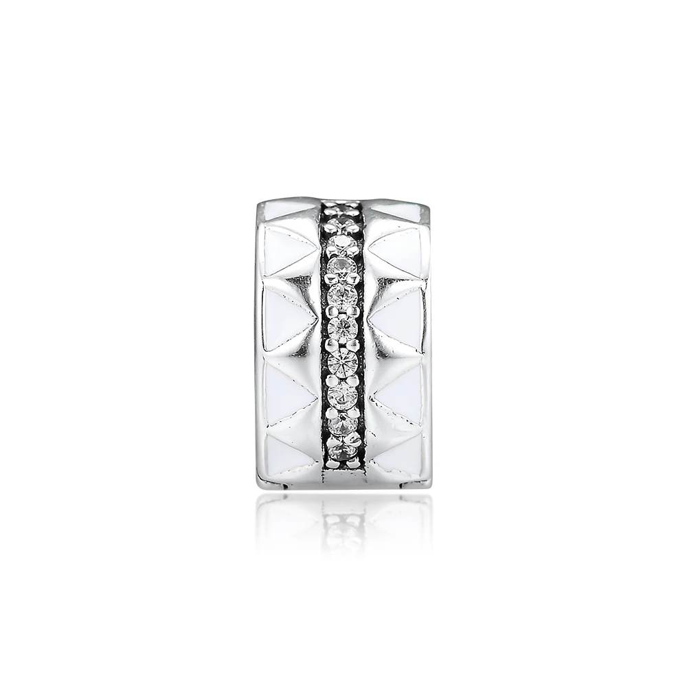 

Pandulaso SPARKLING JAGGED LINES CLIP CHARM 2019 Summer Woman Beads For Jewelry Making Fits Original Sterling Silver Bracelets