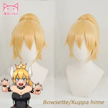

Anihut Super Mario Game Cosplay Wig Princess Kuppa Koopa Hime Bowsette Wig Women Long Straight Blonde Princess Kuppa Wig