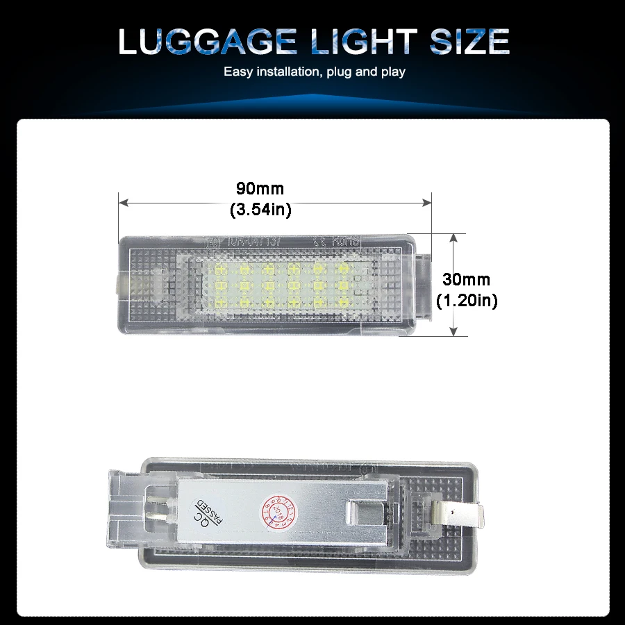 2 шт. светильник для номерного знака без ошибок светодиодный фонарь для багажника, подходит для GTi VW Golf MK 5 6 Jetta Passat B6 CC Polo 5D Tiguan Touareg