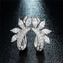 Серьги-кольца MISANANRYNE серебряного цвета Brincos с цветными кристаллами циркония, цветочными кругами и петлями Huggie для женщин, ювелирные изделия