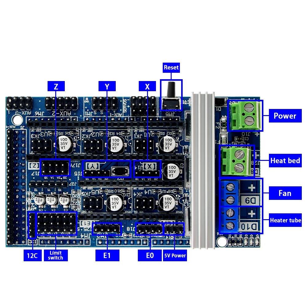 Детали 3d принтера Clone RE-ARM Contol 32 Bit 3d принтер плата обновления Mega 2560 до TMC228 TMC2130 DRV8825 A4988 Ramps 1,6/1,4/1,5