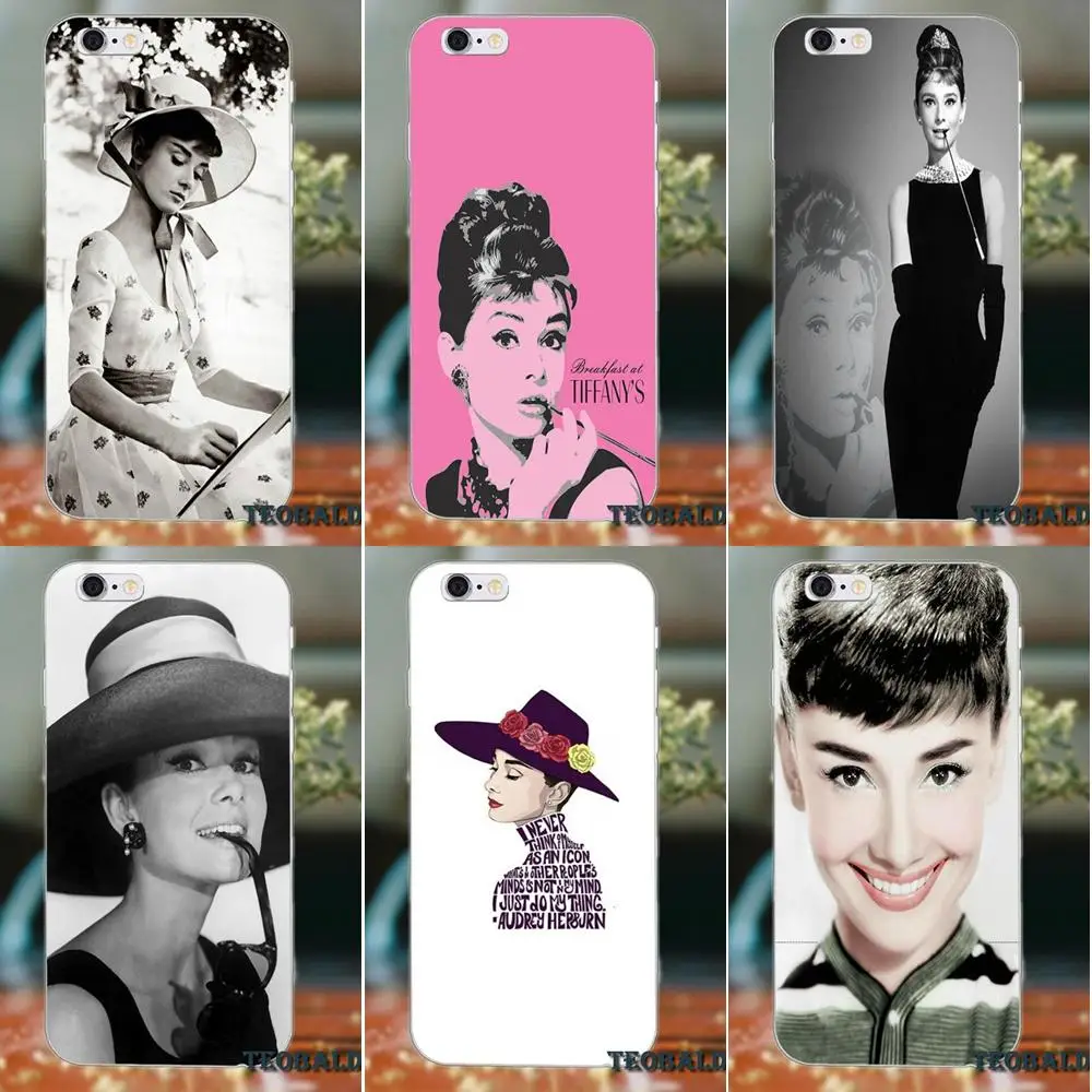 

For iPhone X 4 4S 5 5S 5C SE 6 6S 7 8 Plus LG G3 Mini G4 G5 G6 K4 K7 K8 K10 V10 V20 Spirit TPU Print Case Audrey Hepburn