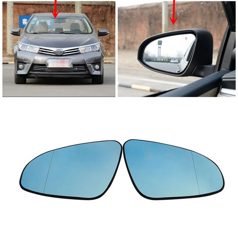 Power Heated Blue Wide Angle Sight Side Rear View Mirror Glasses For
