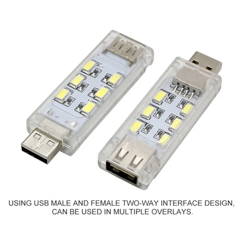 Мини USB СВЕТОДИОДНЫЙ ночник 12 светодиодов 5 В лампа белая для чтения гаджет
