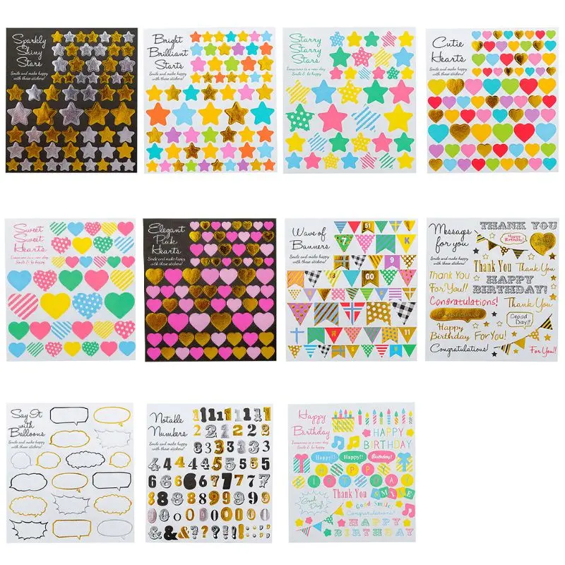 

Creative Cartoon Geometry Bronzing Handbook for Children DIY Decorative Stickers Album Notebook Decoration Paper Craft Scrapbook