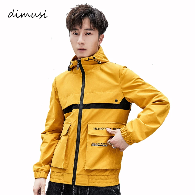 

DIMUSI New Mens Jacket Patchwork Tracksuit High Street Hip Hop Coats Fashion Casual Male Streetwear Windproof Hooded 4XL,YA724