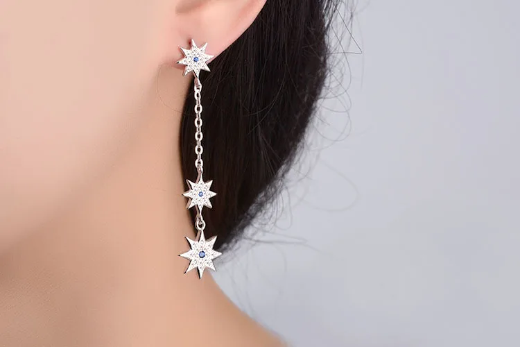 Женские длинные серьги гвоздики из серебра 925 пробы|fashion stud earrings|stud earringsearrings fashion |