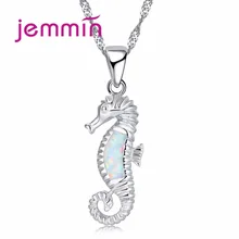 Новое поступление великолепное Seahorse опал кулон ожерелье чистое серебро 925 пробы ювелирные изделия для женщин Свадебные помолвки