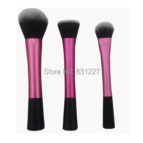 Набор кистей для макияжа лица набор из 3 предметов розовая пудра румяна контур