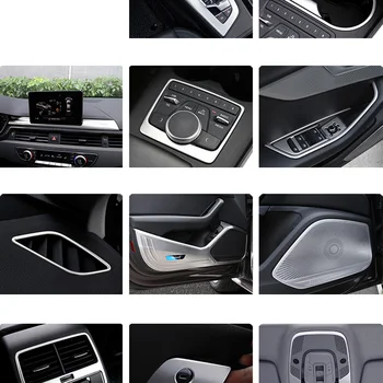 

Lsrtw2017 Stainless Steel Car Central Control Gear Panel Multi-media Control Frame Cup Trims for Audi A4 2017 2018 2019 2020