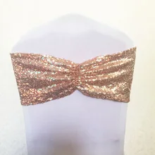 10 шт. спандекса Pailletten Stoel Boog Sjerpen лайкра стрейч блестящая повязка бандана Met Ronde Gesp Voor отель брюилофт Декор